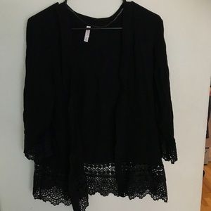 Black cardigan with lace details